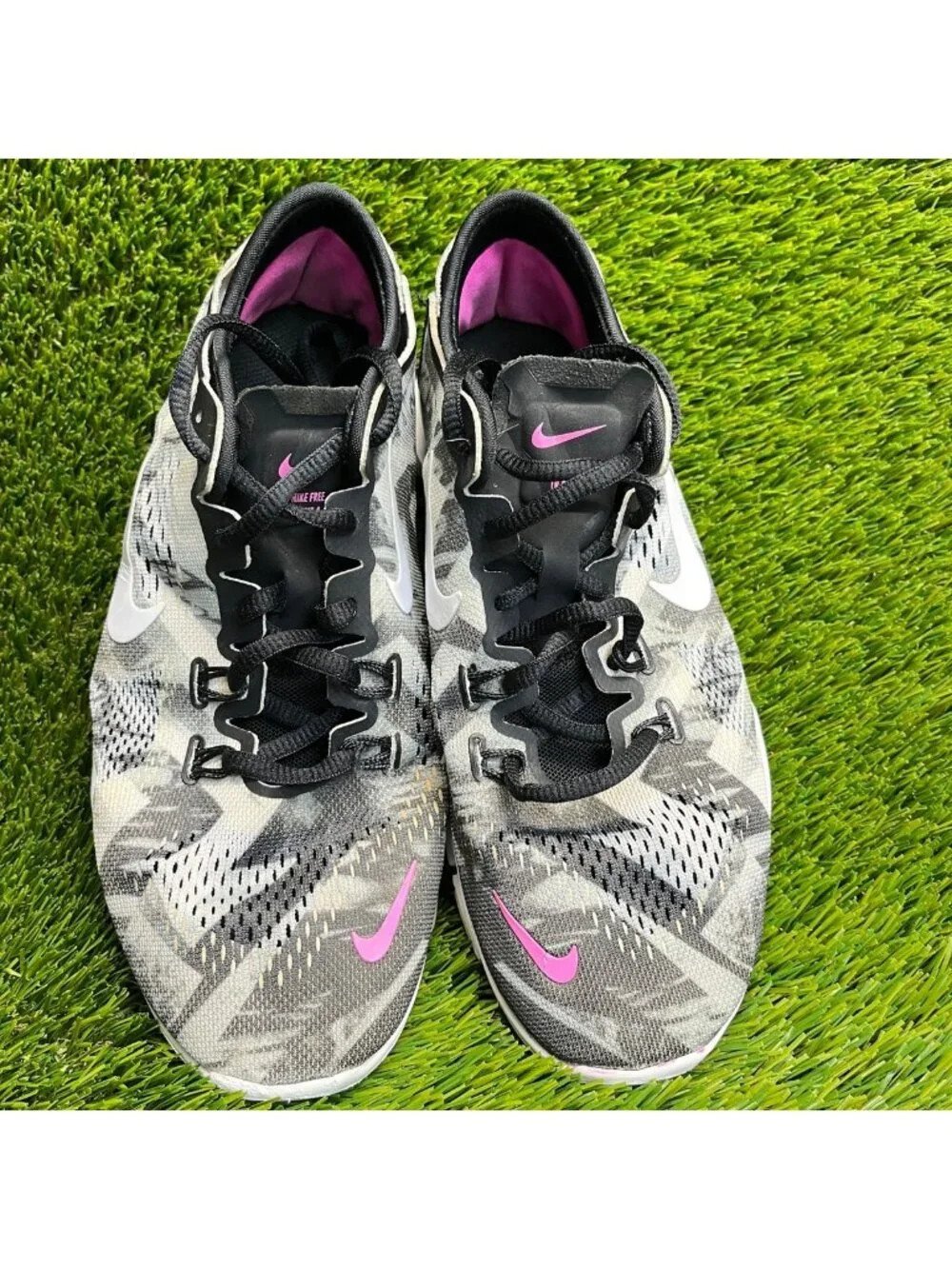 Nike Free 5.0 TR Fit 4 Womens Size 8 Black Gray White Running Shoes Sneakers